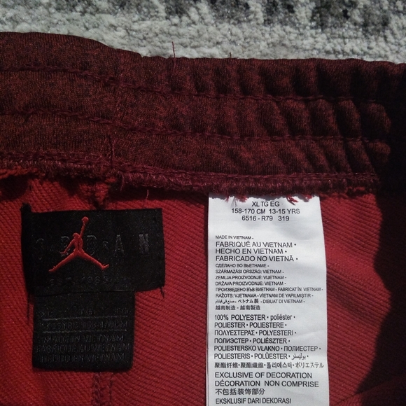 Nw Jordan pants boys youths size XL (13_15y)  color:Red wine - Picture 3 of 9